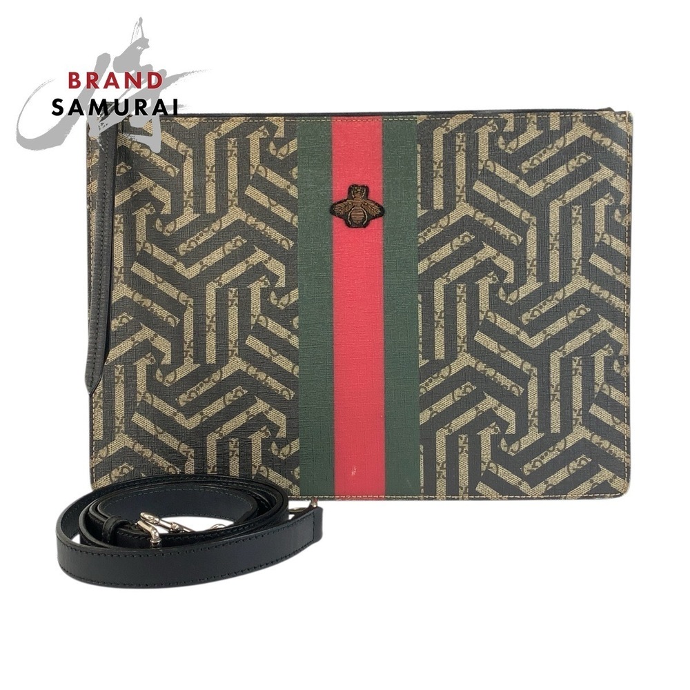 GUCCI GG Kaleido Sherry shoulder bag clutch beige black